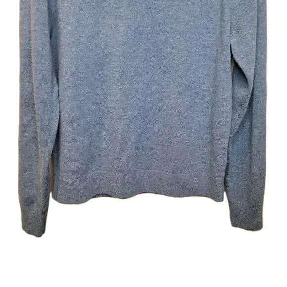 Garnet Hill Cashmere Blue Crew Neck Long Sleeve Sweater Size Small Quiet Luxury - Picture 3 of 10